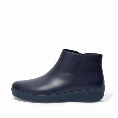 Fitflop Women's SUMI Leather Ankle Boots - Blue, LO5283749